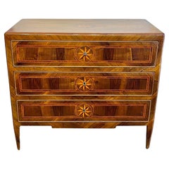 19th Century Italian Neo-Classical Style Inlaid Walnut Commode