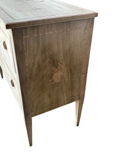 19th Century Italian Neoclassical Bleached Walnut Commode With Inlay