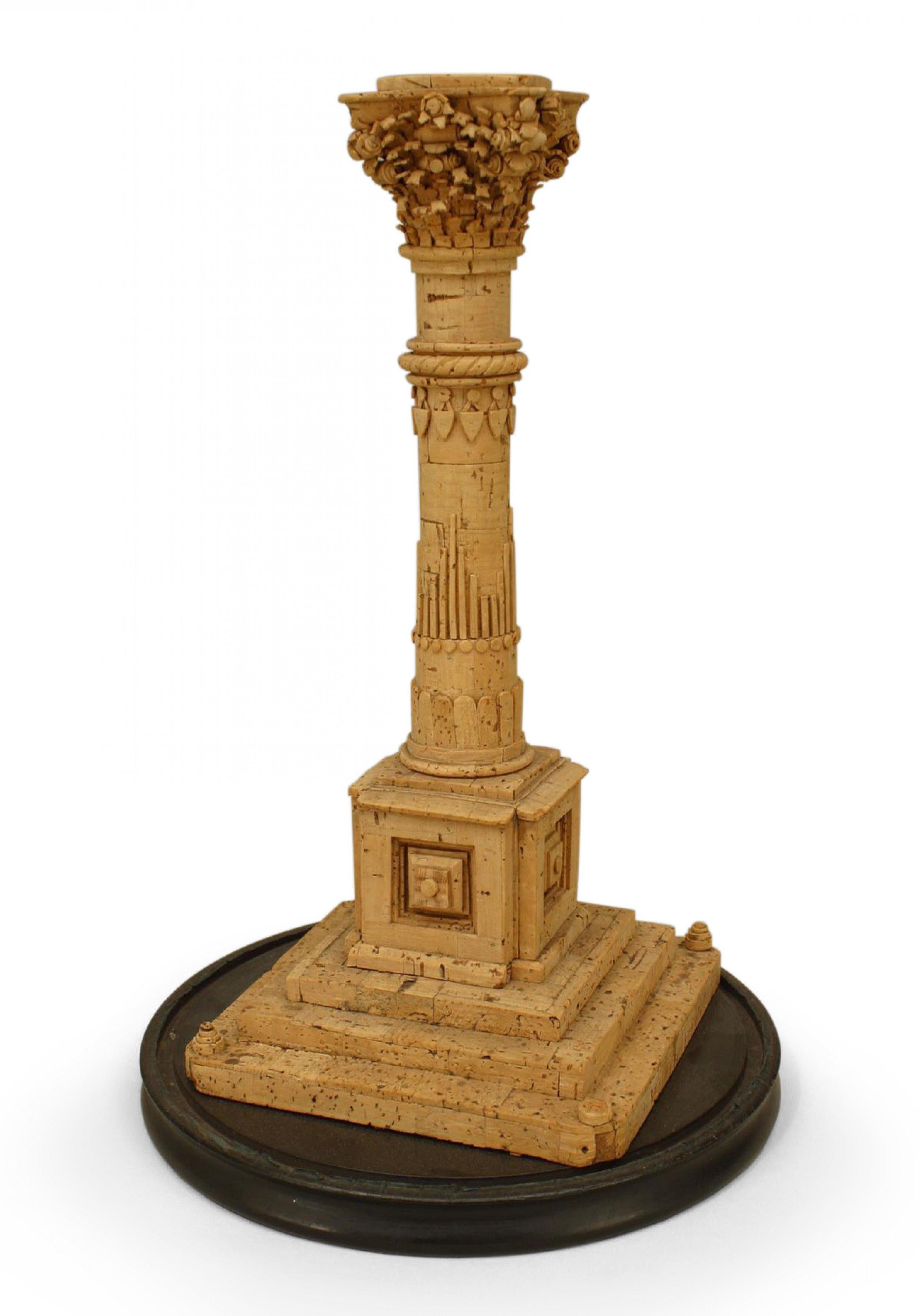 19th Century Italian Neoclassical Carved Cork Column Sculpture In Good Condition For Sale In New York, NY