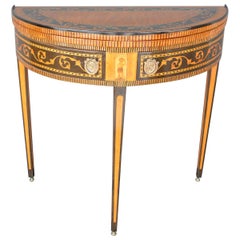 19th Century Italian Neoclassical Demilune Game Table