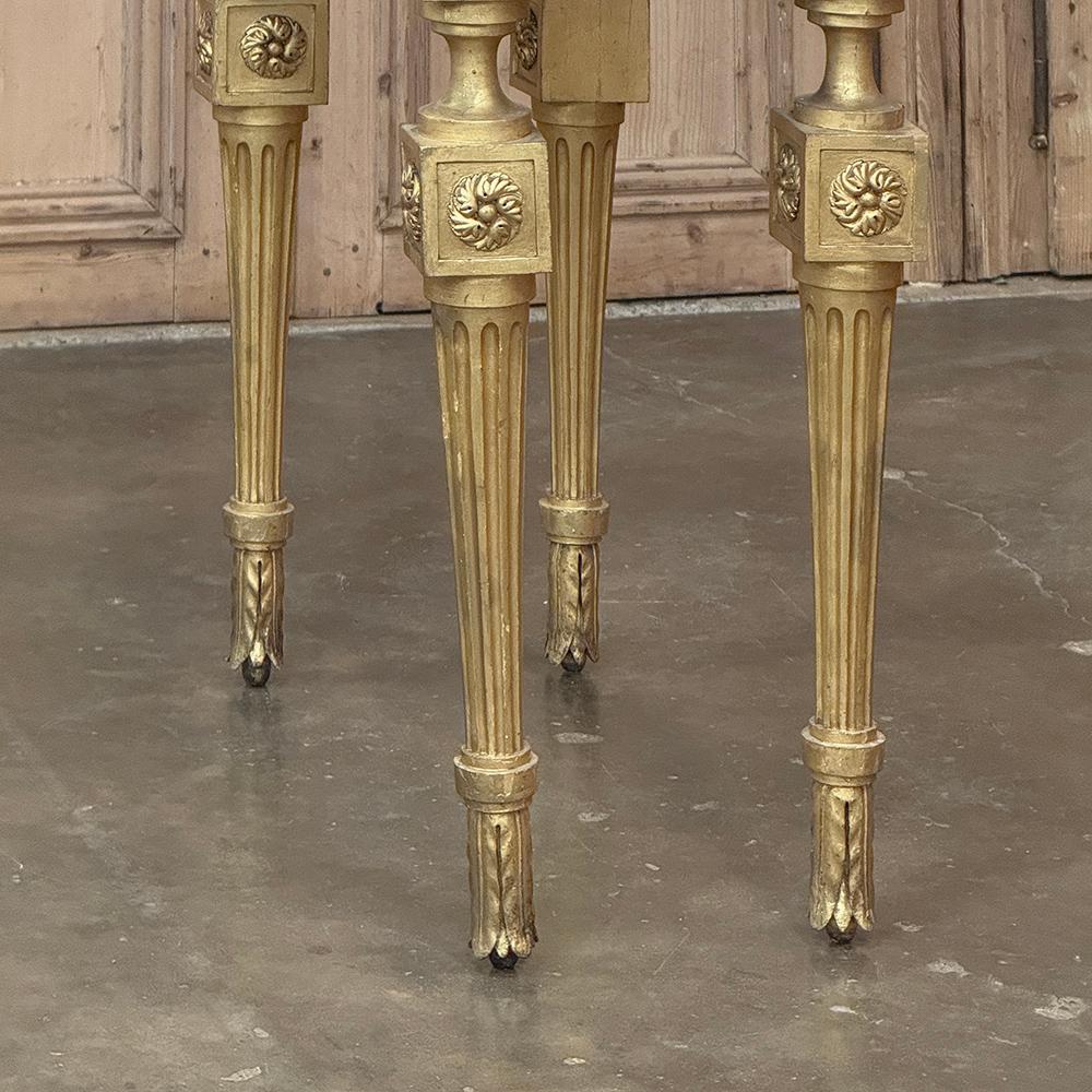 19th Century Italian Neoclassical Giltwood Console with Carrara Marble For Sale 8