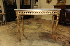 19th Century Italian Neoclassical Giltwood Console with Carrara Marble