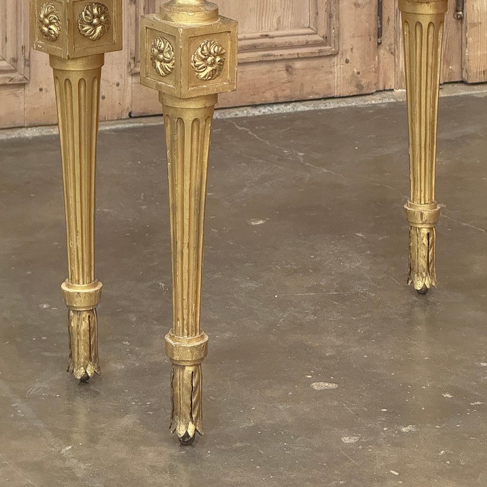Late 19th Century 19th Century Italian Neoclassical Giltwood Console with Carrara Marble For Sale