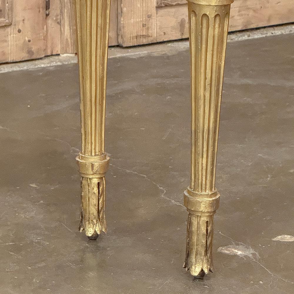 19th Century Italian Neoclassical Giltwood Console with Carrara Marble For Sale 2