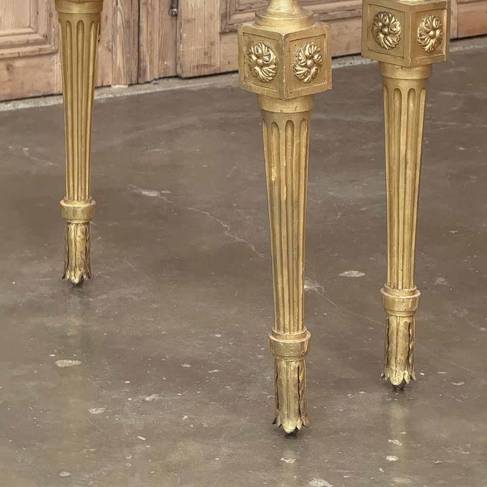 19th Century Italian Neoclassical Giltwood Console with Carrara Marble For Sale 4
