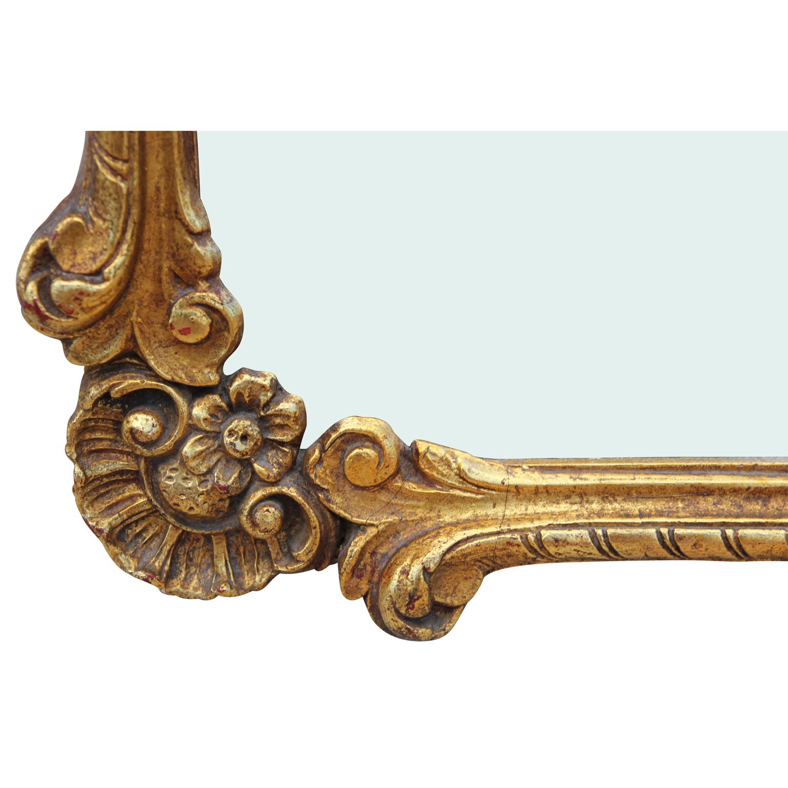 19th Century Italian Neoclassical Gold Mirror in the Style of La Barge In Good Condition In Houston, TX