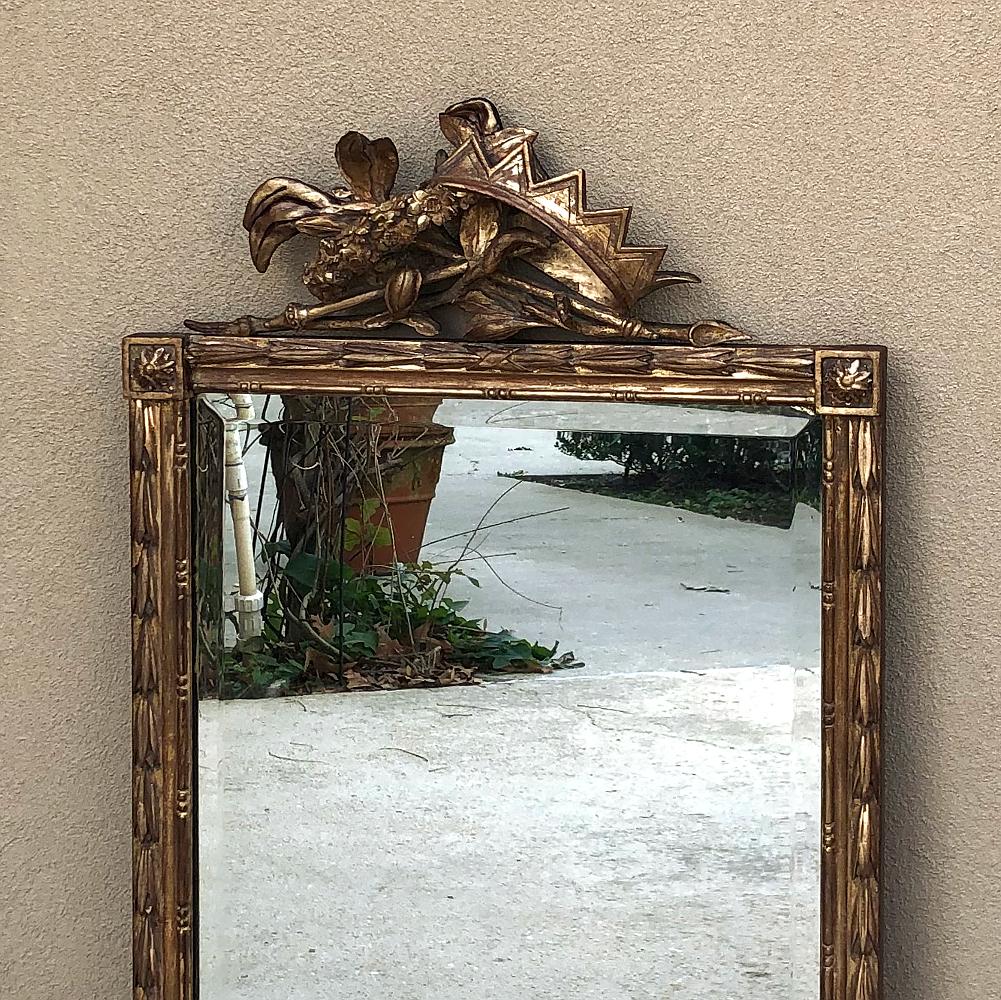 19th Century Italian Neoclassical Hand Carved Giltwood Mirror 5