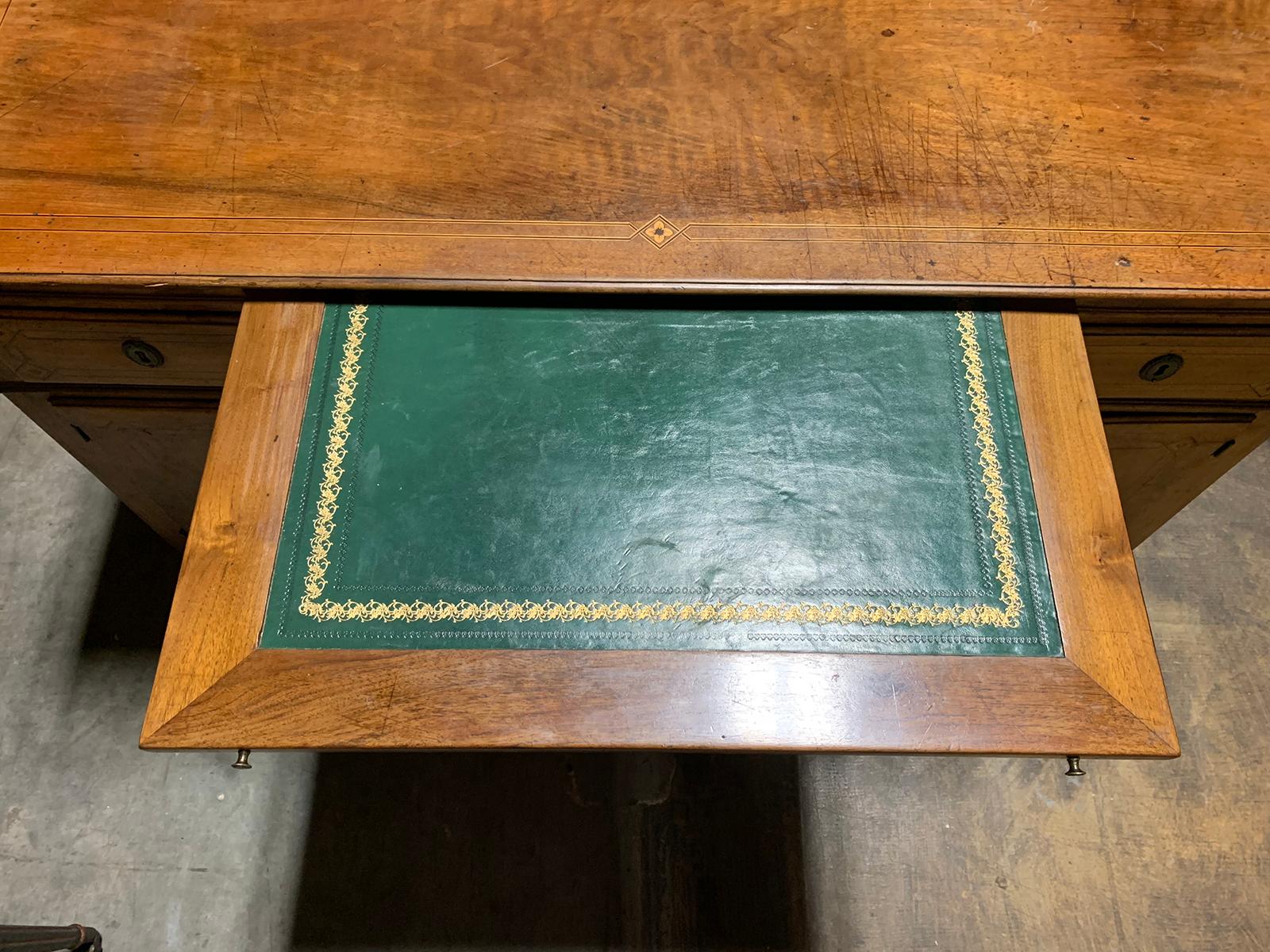 19th Century Italian Neoclassical Inlaid Walnut Desk For Sale 8