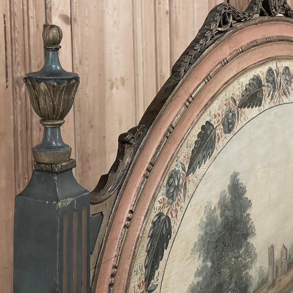 Lit néoclassique italien du 19ème siècle peint de style Louis XVI, 3/4 de lit en vente 3