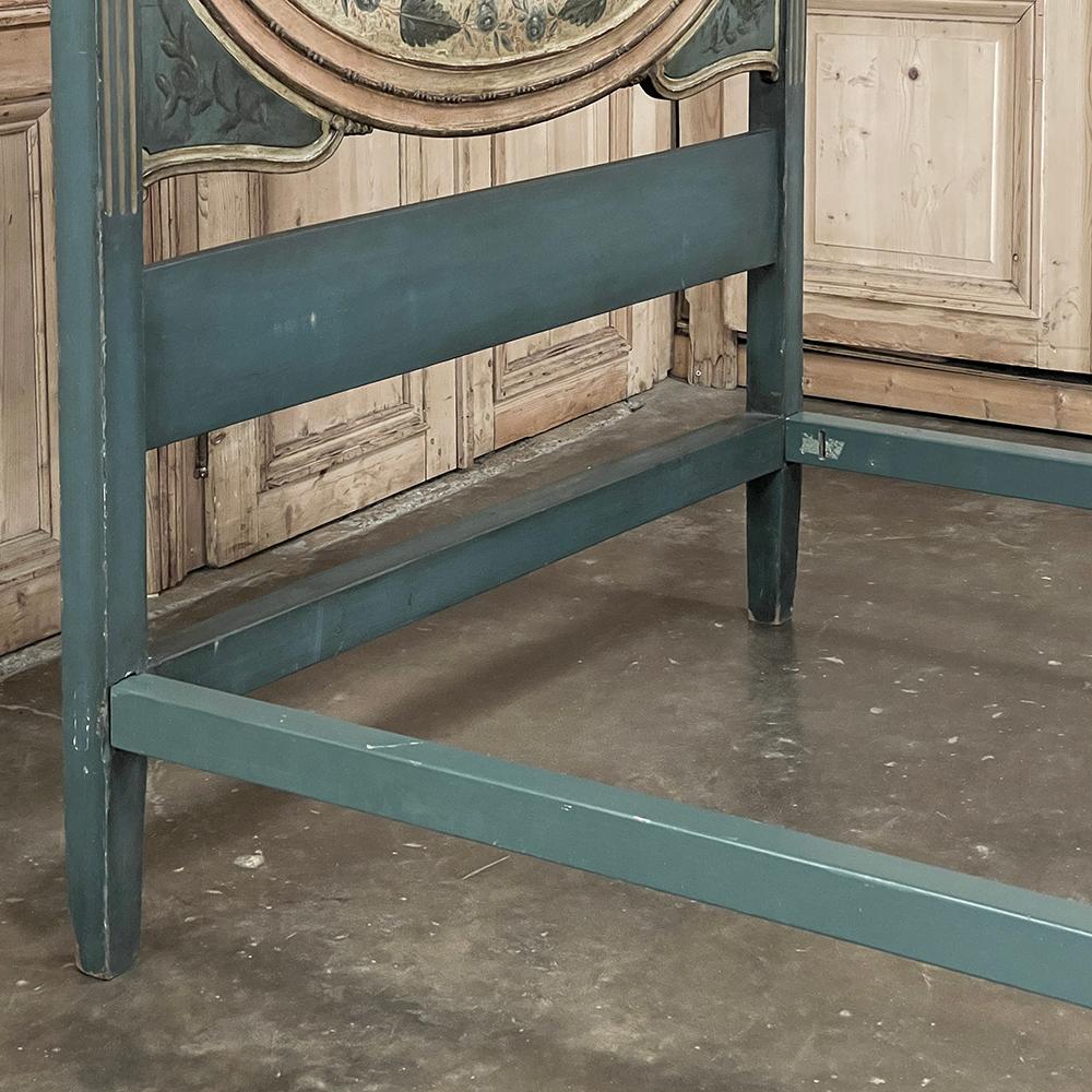 19th Century Italian Neoclassical Louis XVI Painted 3/4 Bed For Sale 7