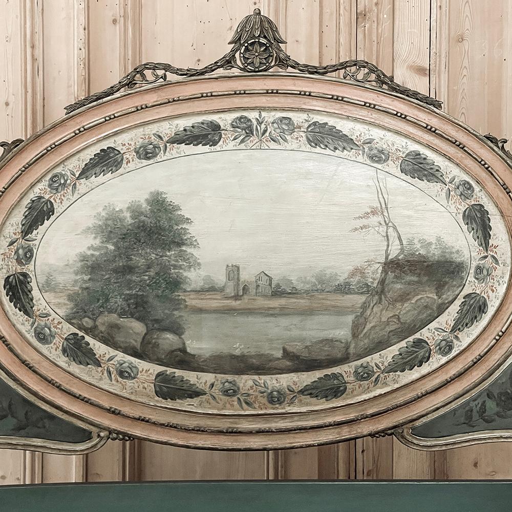 Lit néoclassique italien du 19ème siècle peint de style Louis XVI, 3/4 de lit Bon état - En vente à Dallas, TX