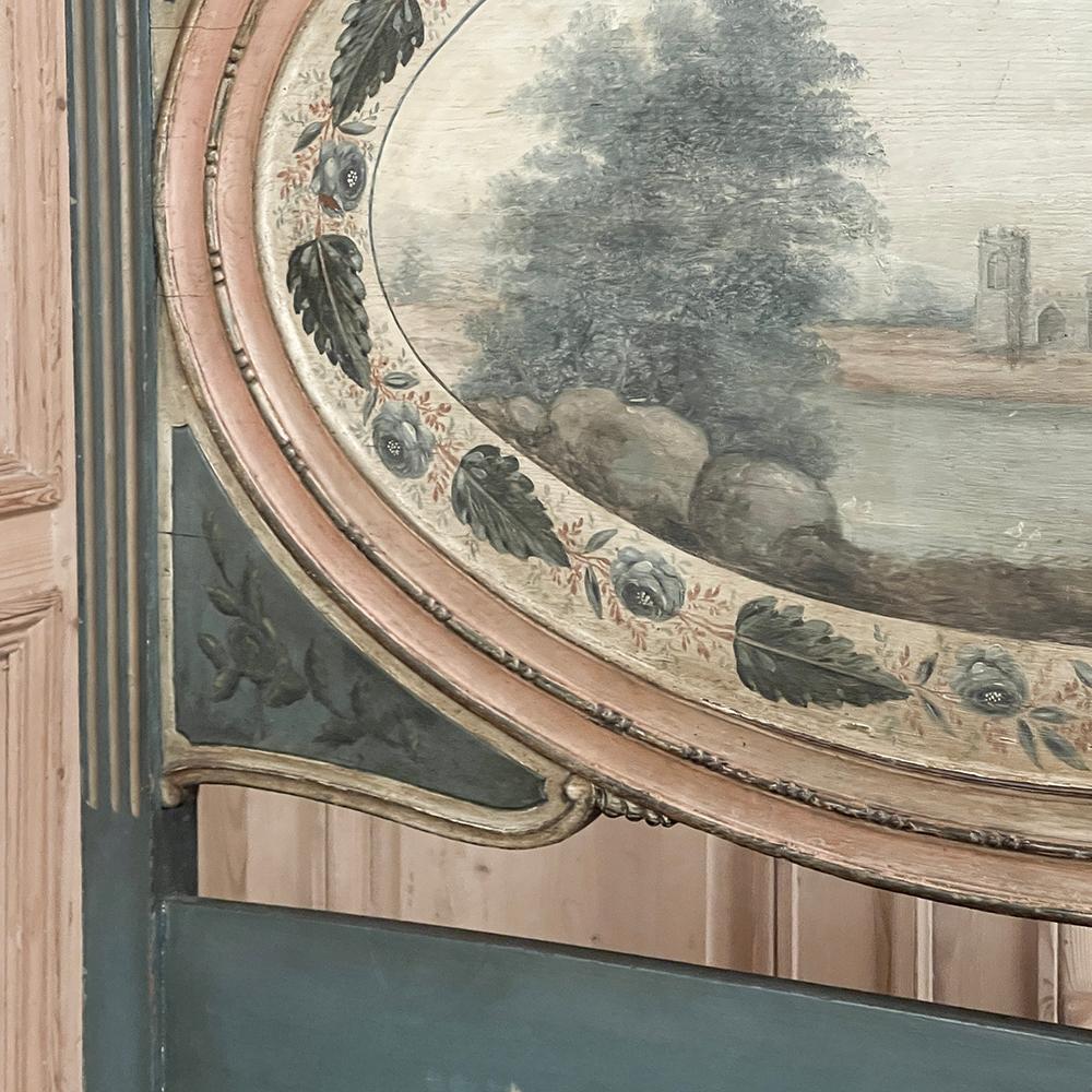 Lit néoclassique italien du 19ème siècle peint de style Louis XVI, 3/4 de lit en vente 2