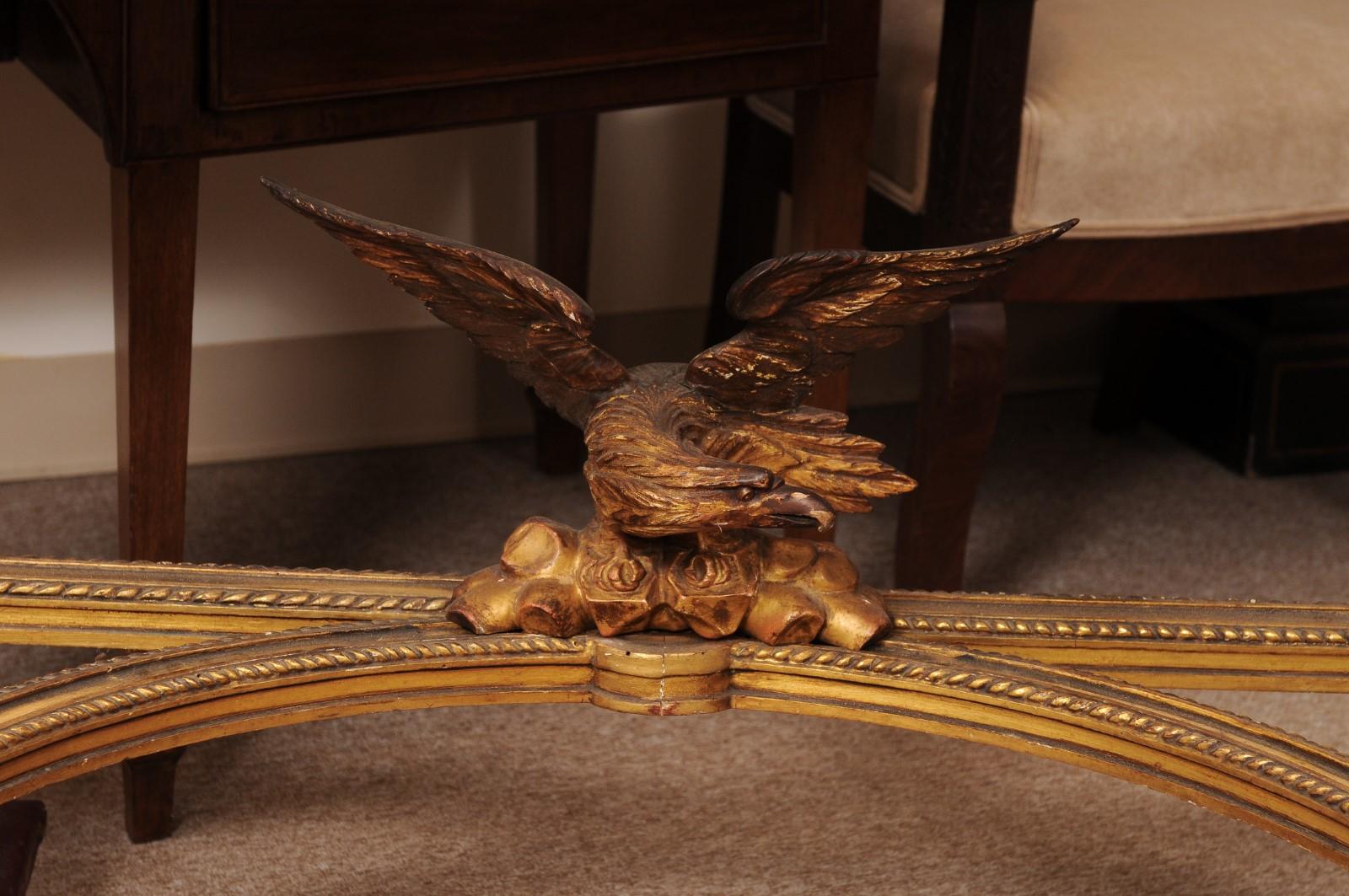 Tavolo da console neoclassico italiano del XIX secolo con piano in marmo e legno dorato in vendita 8