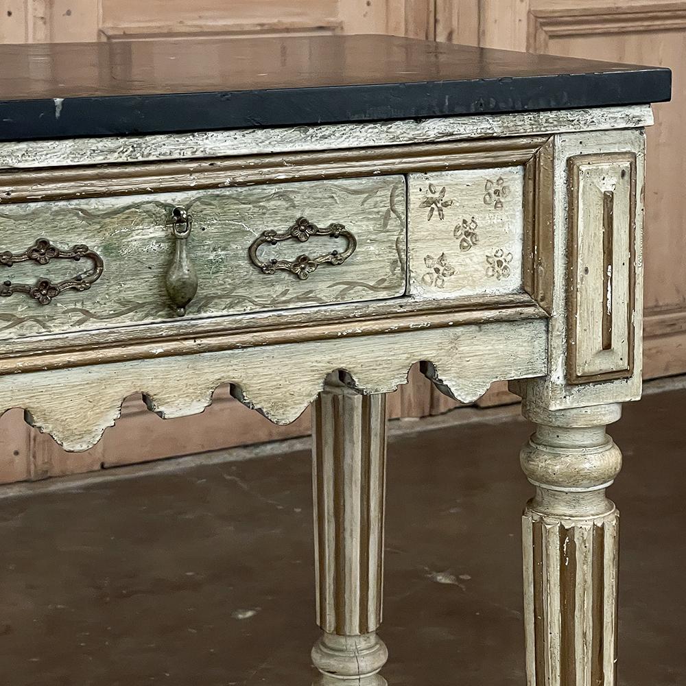19th Century Italian Neoclassical Painted Marble Top End Table For Sale 5