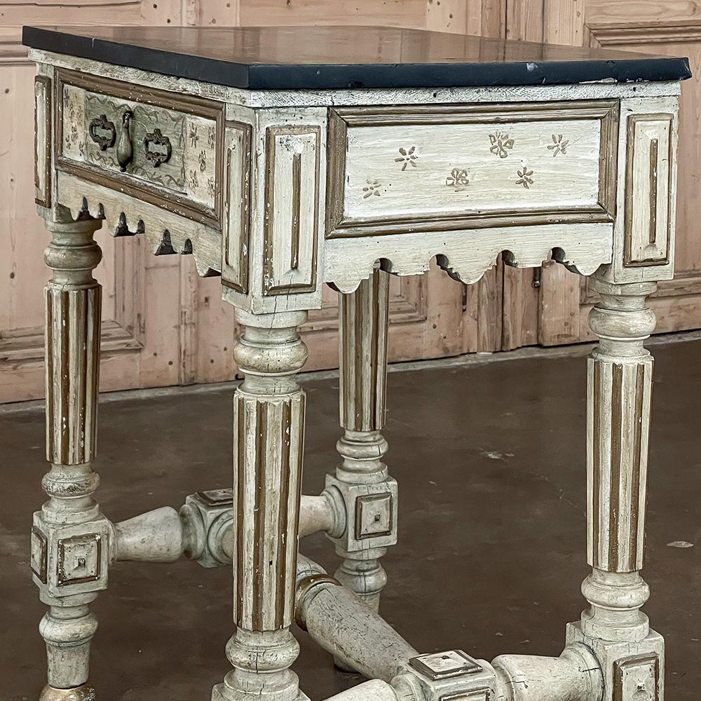 19th Century Italian Neoclassical Painted Marble Top End Table For Sale 7