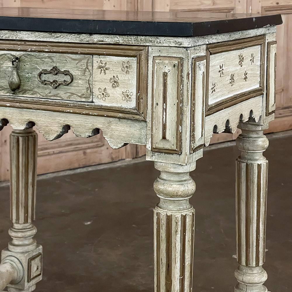 19th Century Italian Neoclassical Painted Marble Top End Table For Sale 9