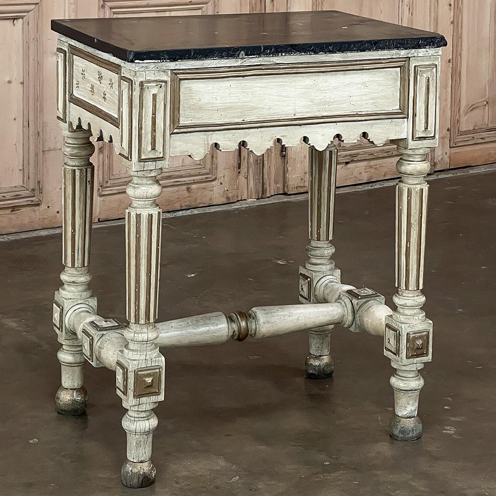 19th Century Italian Neoclassical Painted Marble Top End Table For Sale 11