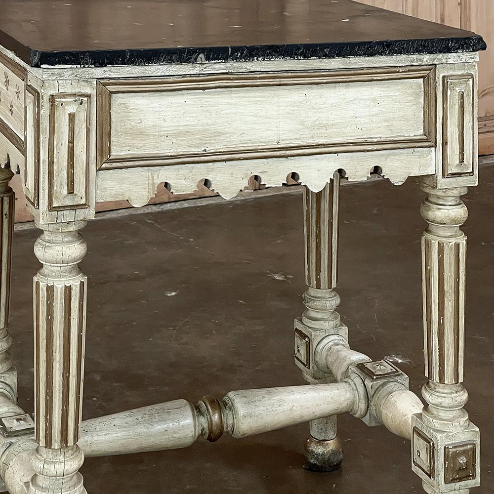 19th Century Italian Neoclassical Painted Marble Top End Table For Sale 12