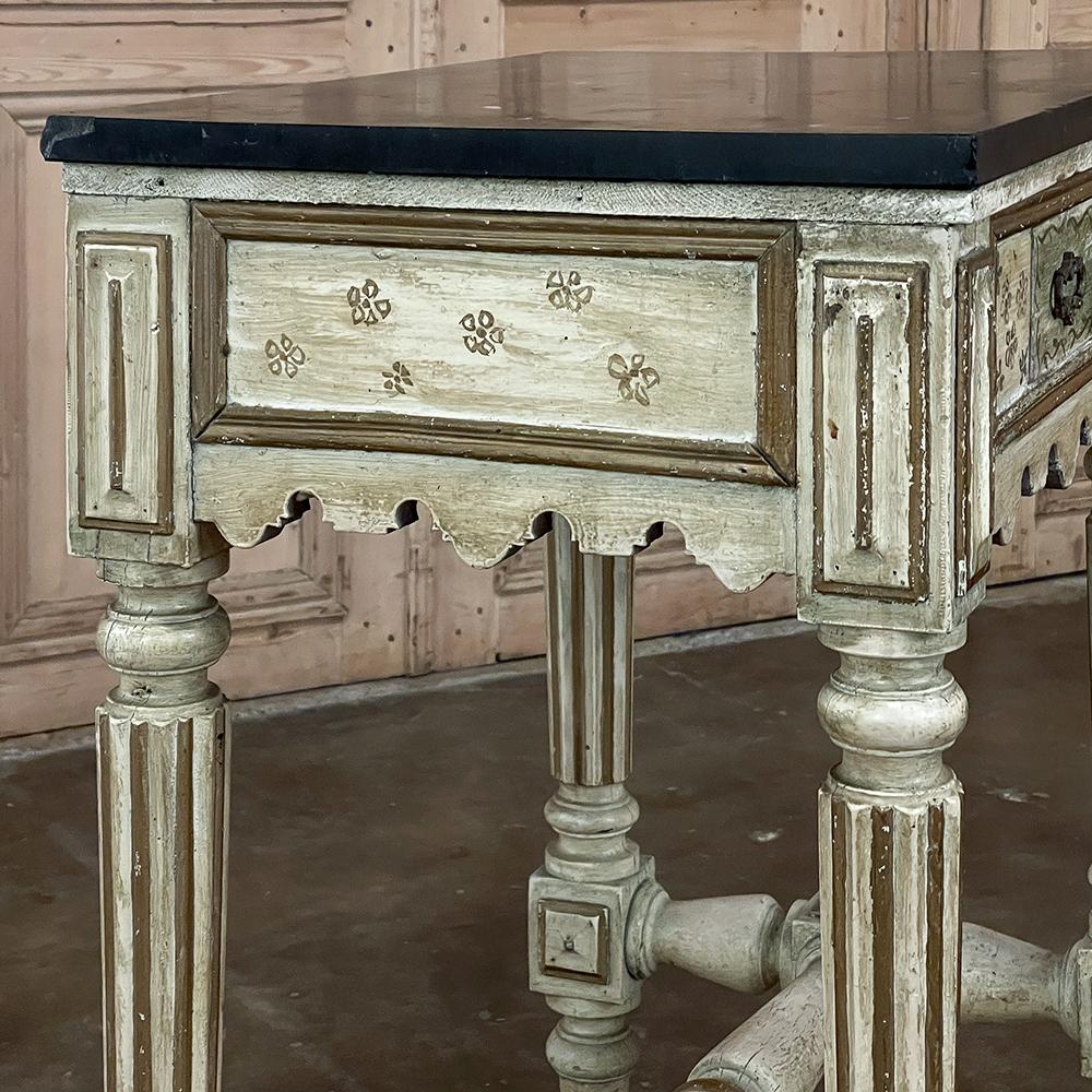 19th Century Italian Neoclassical Painted Marble Top End Table For Sale 1