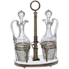 19th Century Italian Neoclassical Silver Oil and Vinegar Cruet Set