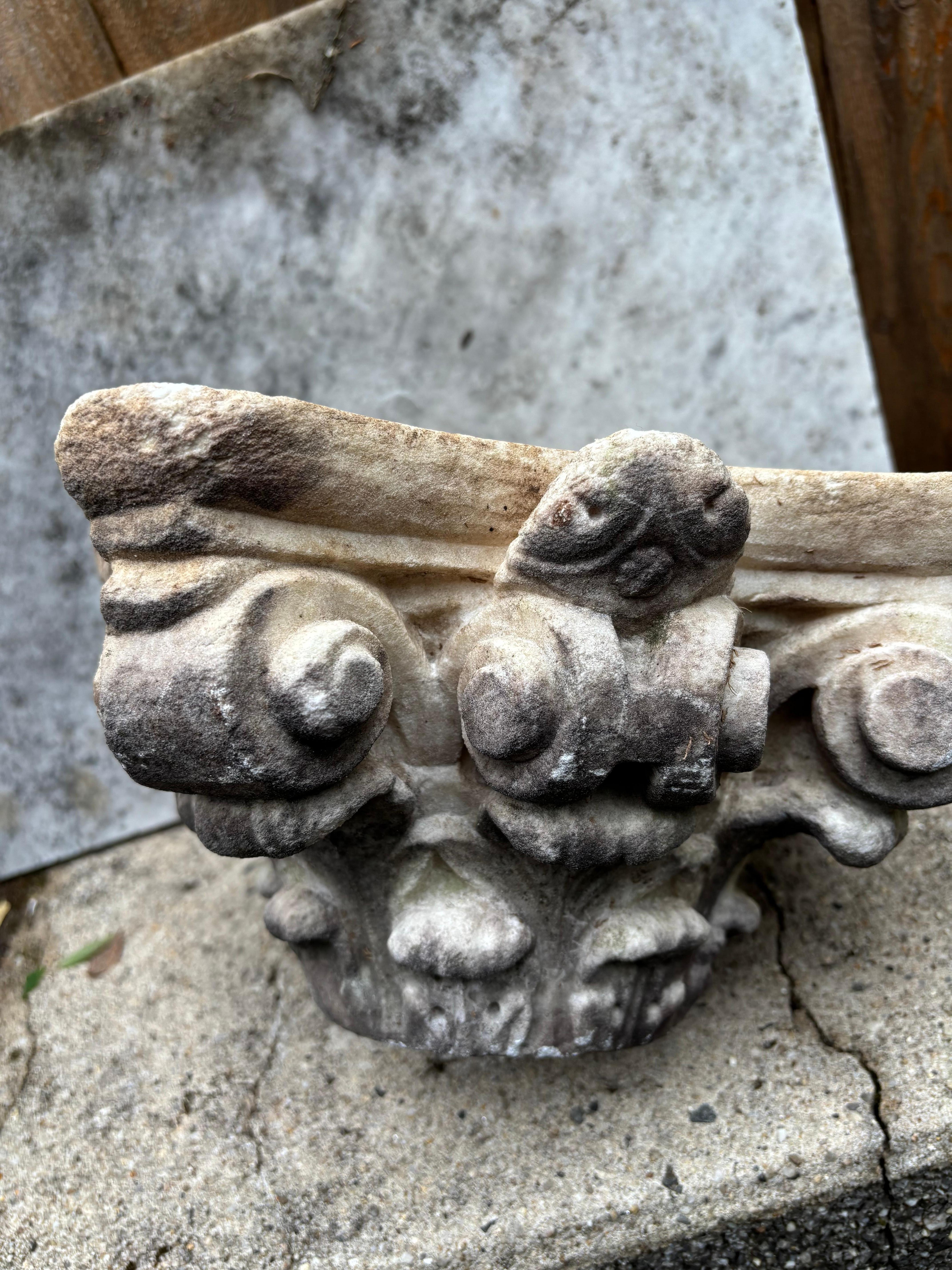 Capitel corintio de mármol tallado de estilo neoclásico italiano del siglo XIX en venta 10