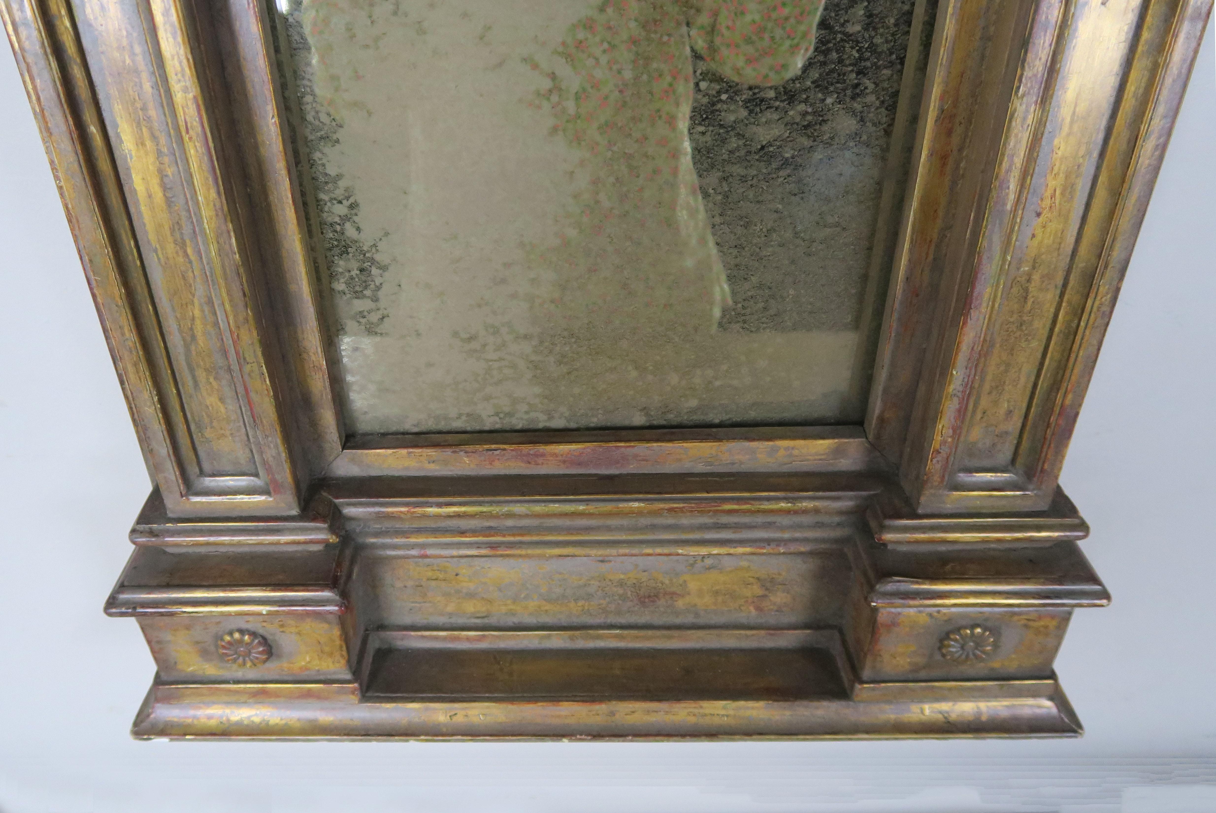 Mercury Glass 19th Century Italian Neoclassical Style Giltwood Mirror