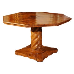 19th Century Italian Neoclassical Style Inlaid Walnut Center Table