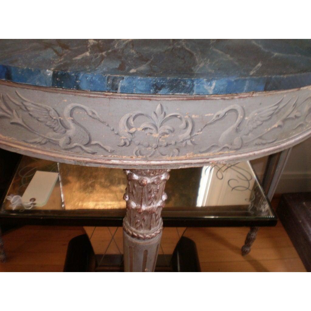 19th Century Italian Neoclassical Style Painted and Silver Gilt Console Table In Good Condition For Sale In Houston, TX