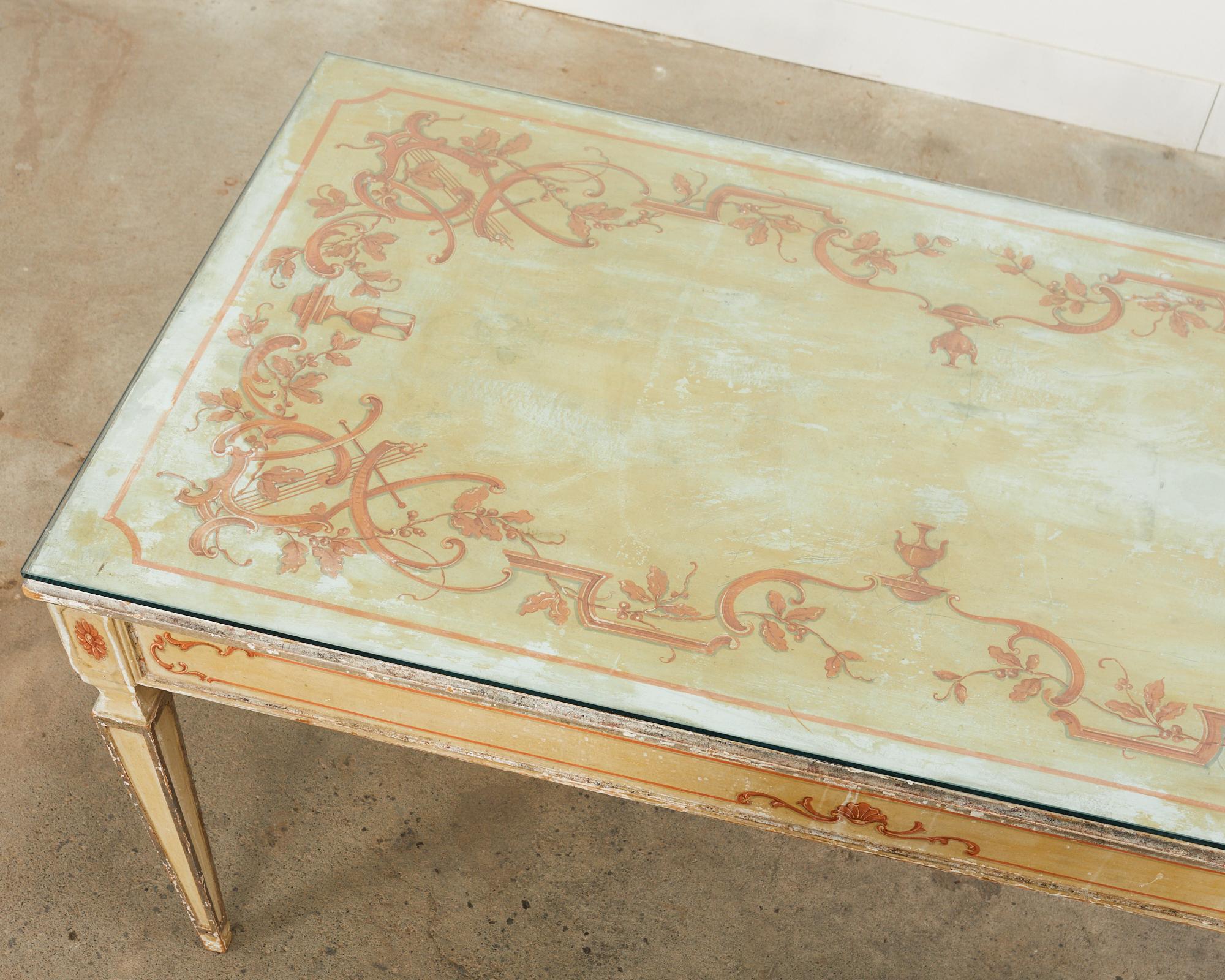 19th Century Italian Neoclassical Style Venetian Painted Dining Table For Sale 3