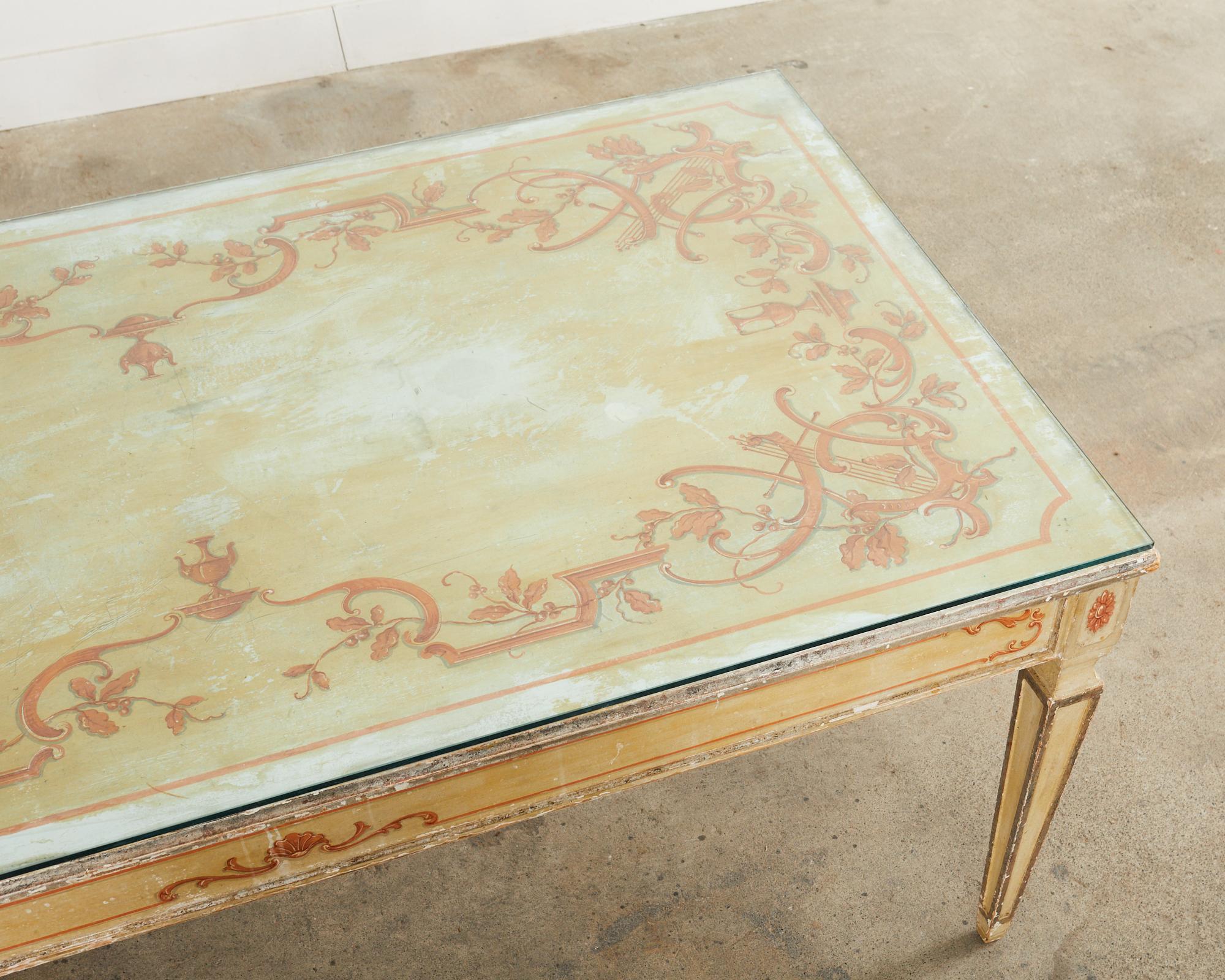 19th Century Italian Neoclassical Style Venetian Painted Dining Table For Sale 4