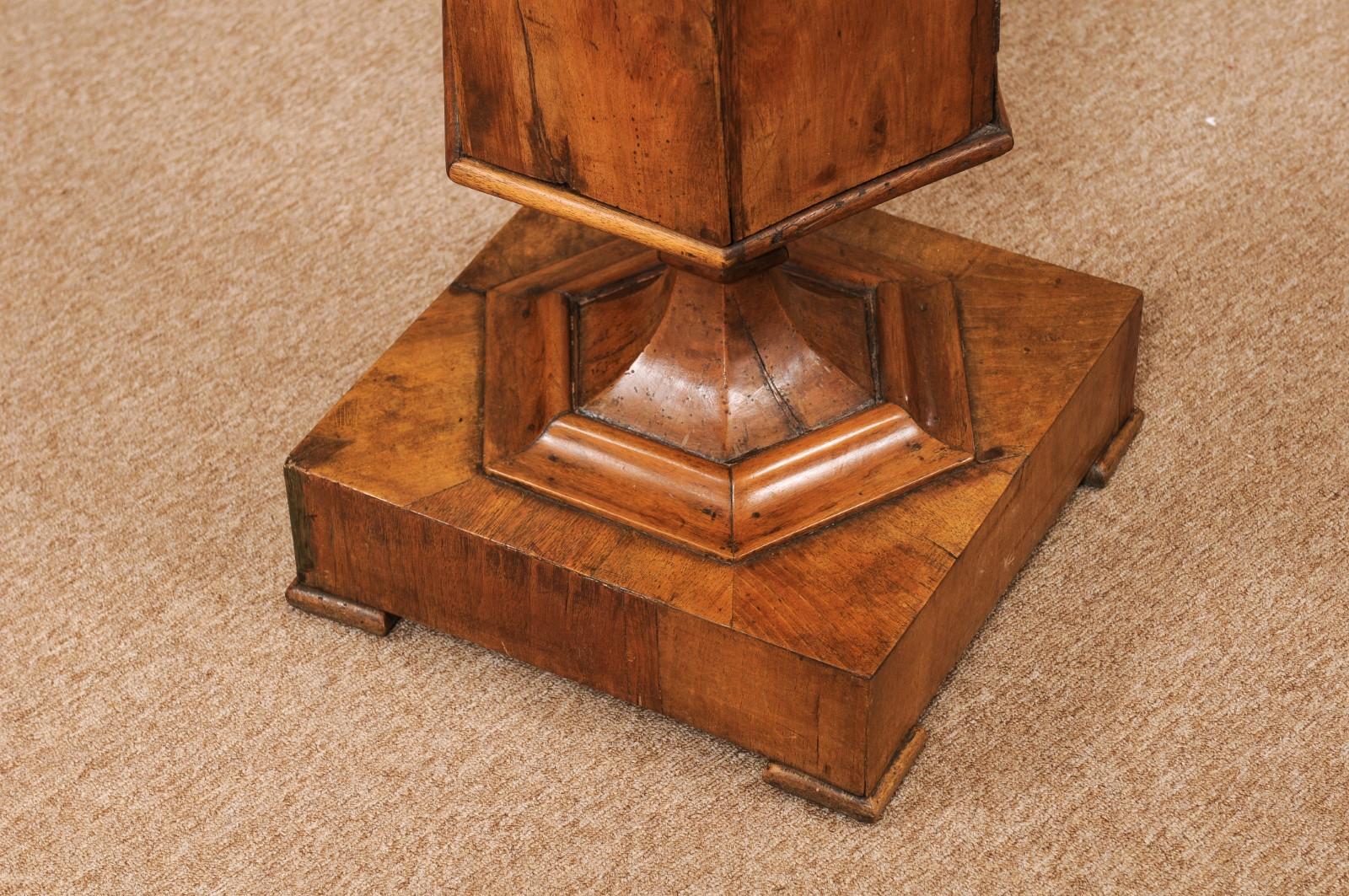 19th Century Italian Neoclassical Style Walnut Pedestal Cabinet 10