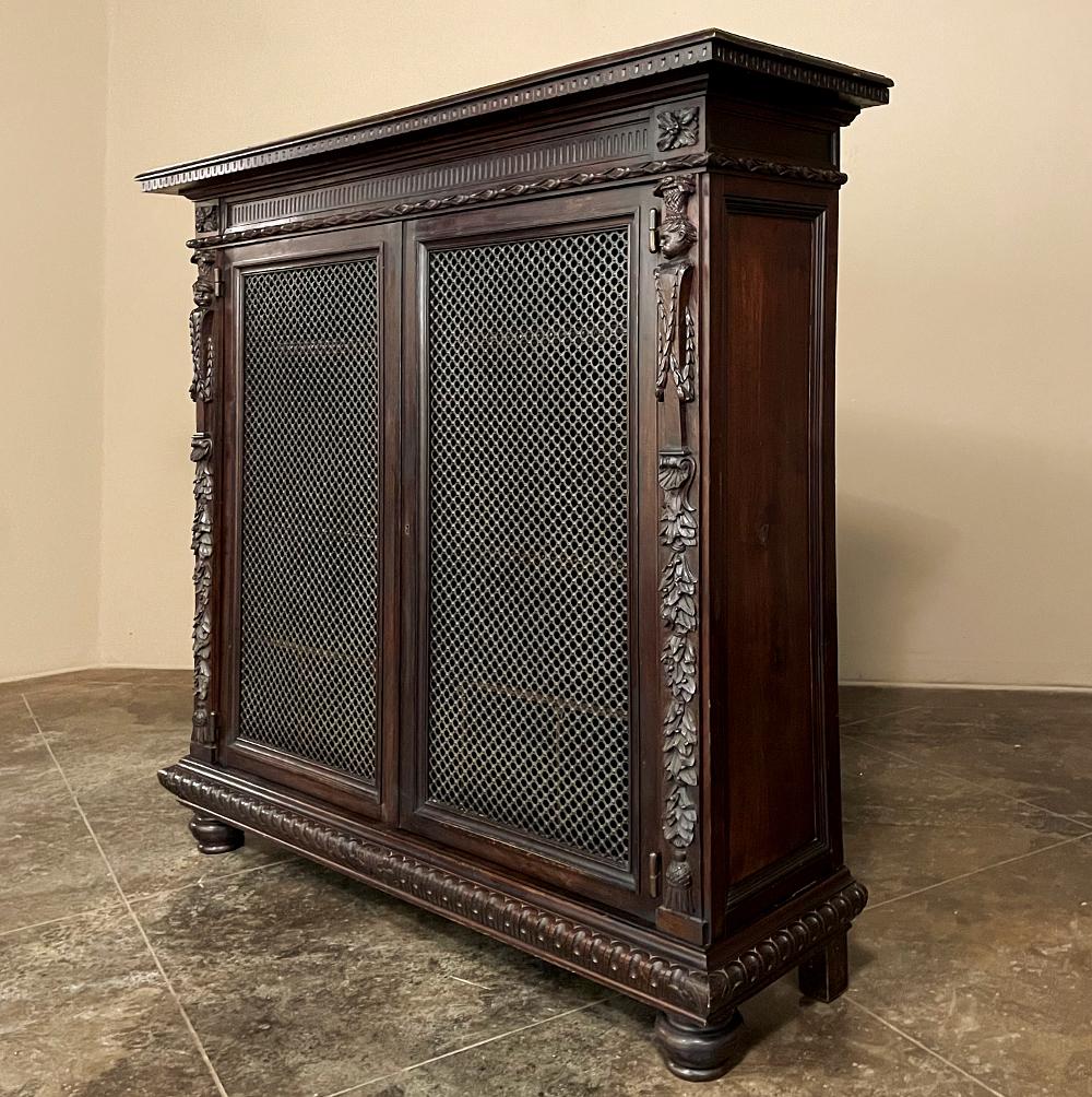 19th Century Italian Neoclassical Walnut Barrister's Bookcase In Good Condition In Dallas, TX