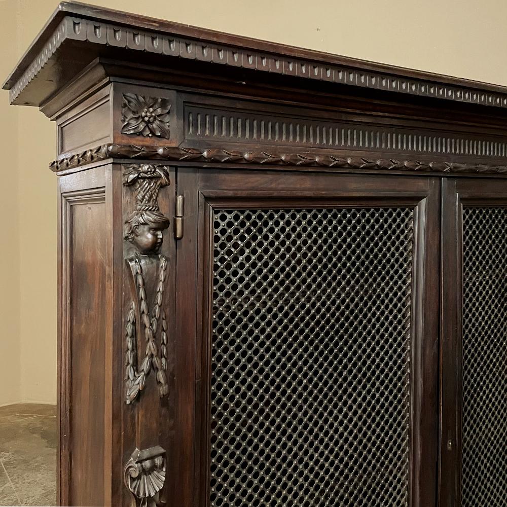 19th Century Italian Neoclassical Walnut Barrister's Bookcase 1