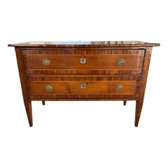 19th Century Italian Neoclassical Walnut Commode / Dresser / Chest of Drawers