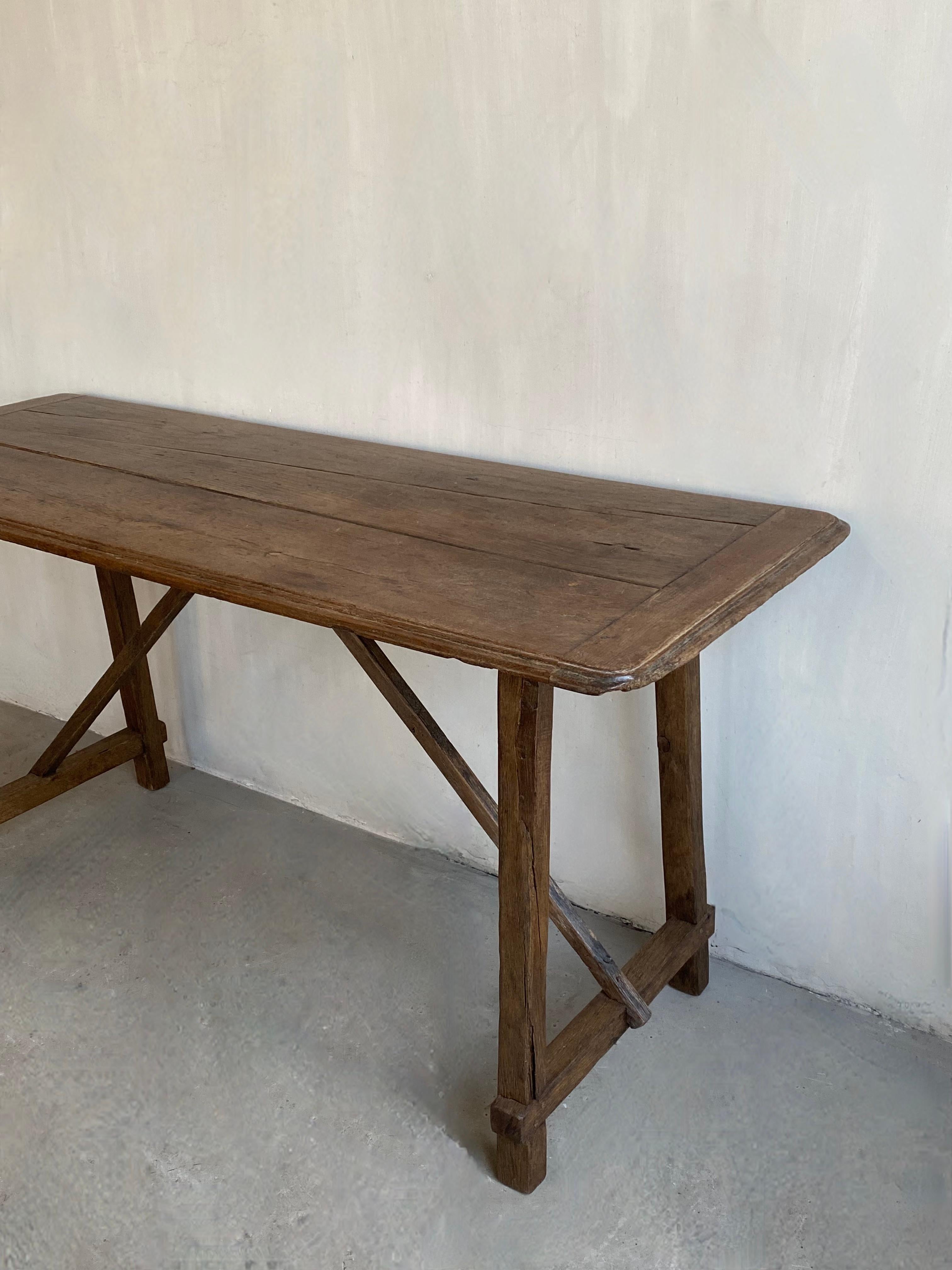 19th Century Italian Oak Console 1