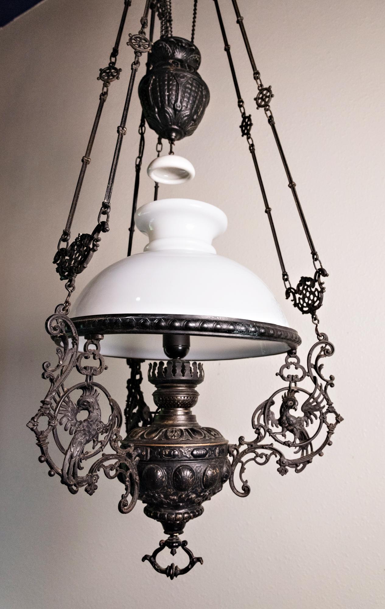 Rococo 19th Century Italian Gas Lamp Chandelier For Sale