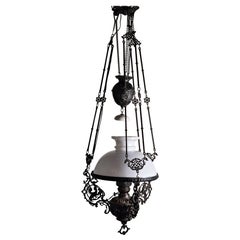 Antique 19th Century Italian Gas Lamp Chandelier