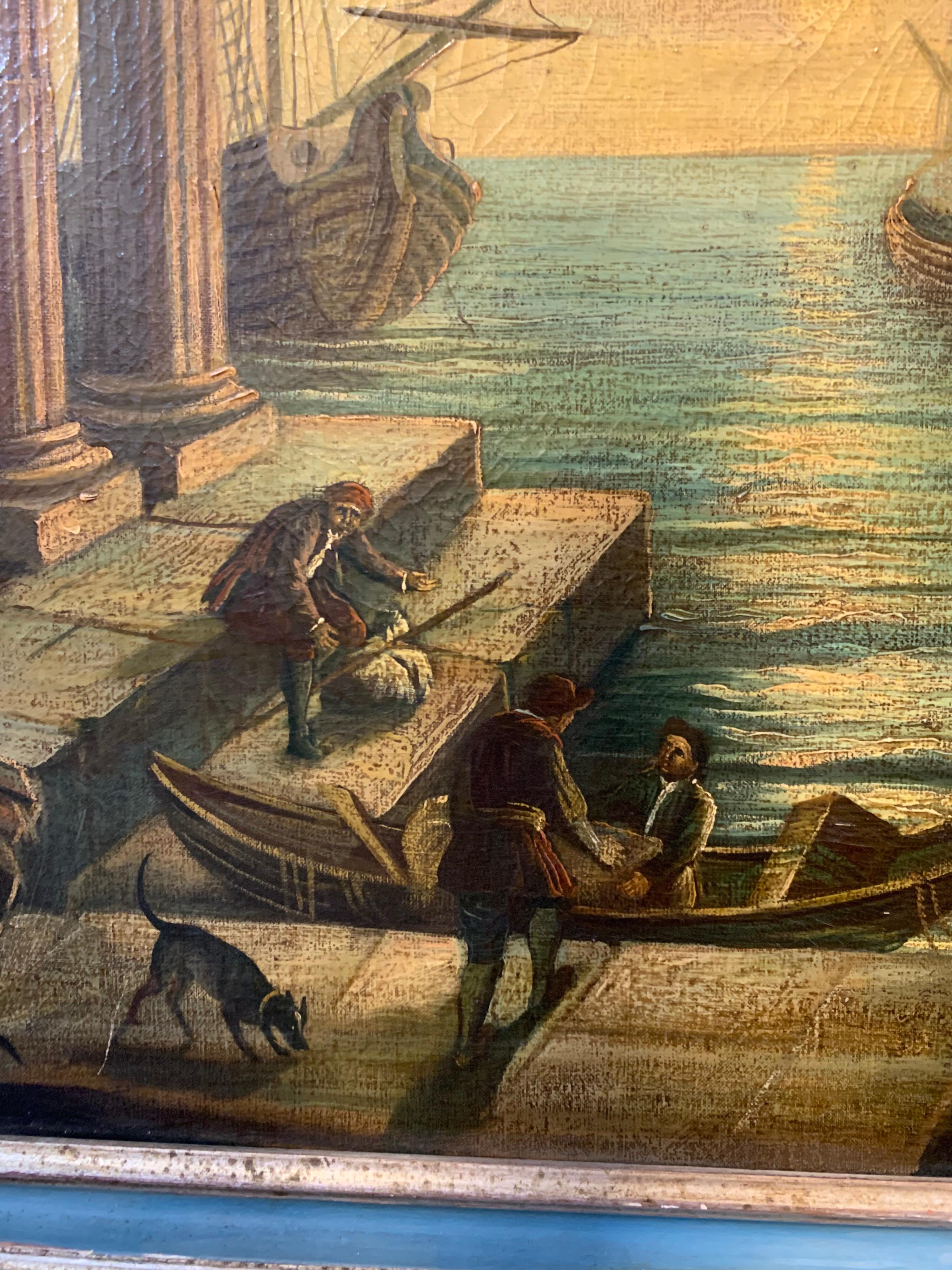 Painted 19th Century Italian Oil on Canvas Painting