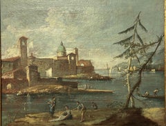 19th Century Italian Oil on Canvas Painting, Style of Guardi