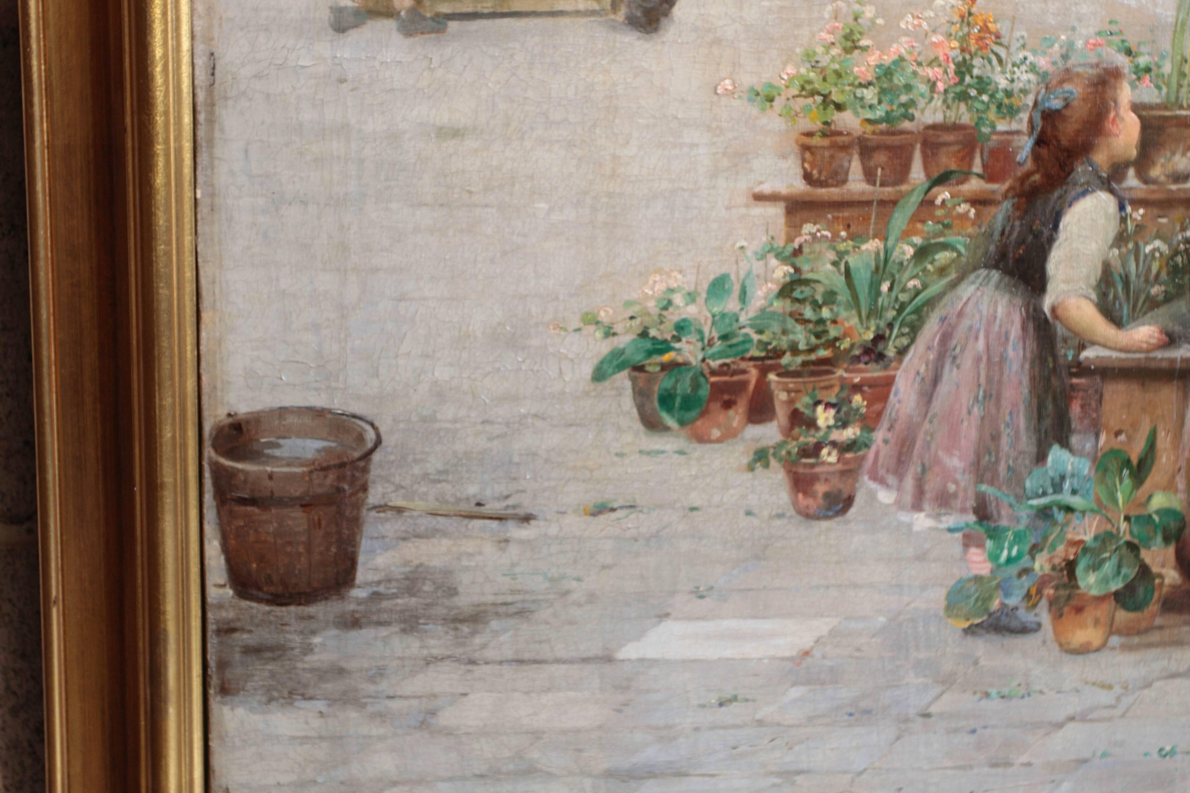 19th Century Italian Oil on Canvas Signed Cesare Vianello 2
