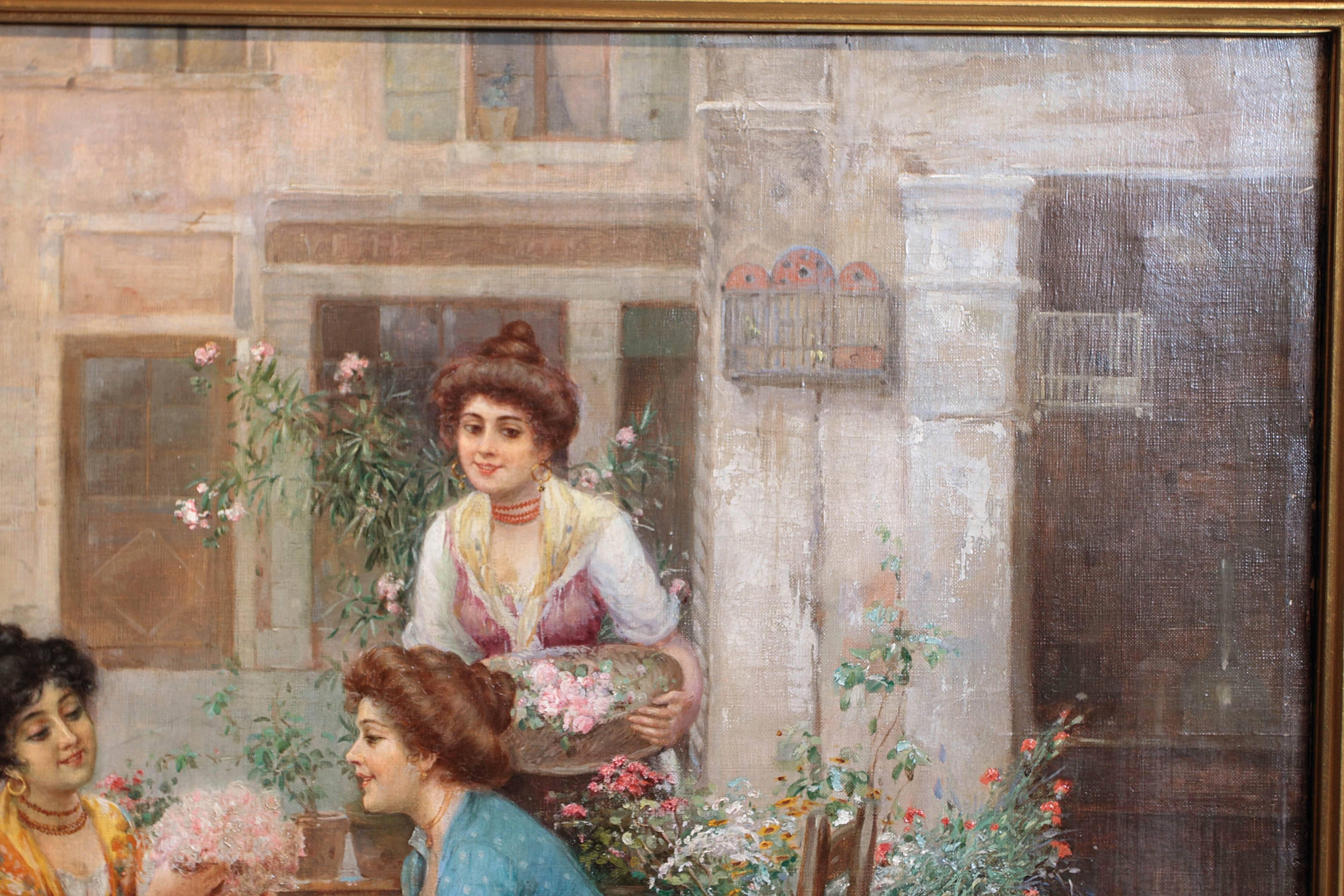 19th Century Italian Oil on Canvas Signed Cesare Vianello 3