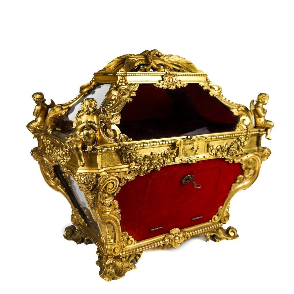 19th Century Italian Ormolu Bronze Glazed Reliquary Casket In Good Condition In New York, NY