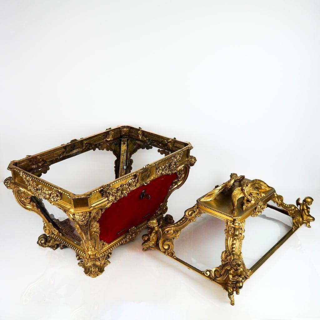 19th Century Italian Ormolu Bronze Glazed Reliquary Casket 2
