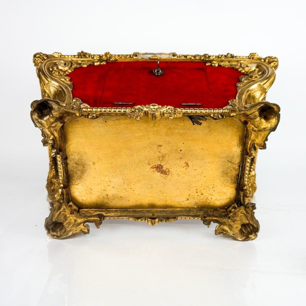 19th Century Italian Ormolu Bronze Glazed Reliquary Casket 3