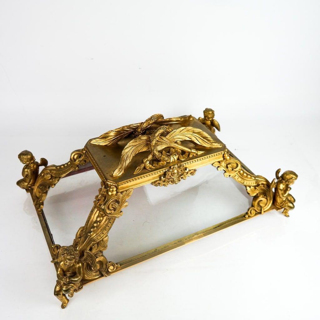 19th Century Italian Ormolu Bronze Glazed Reliquary Casket 4