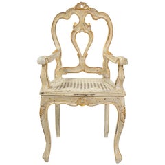 Antique 19th Century Italian Paint and Gilt Small-Scale or Child's Chair