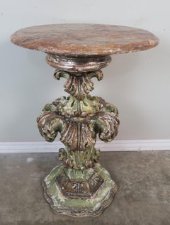19th Century Italian Painted Acanthus Leaf Table