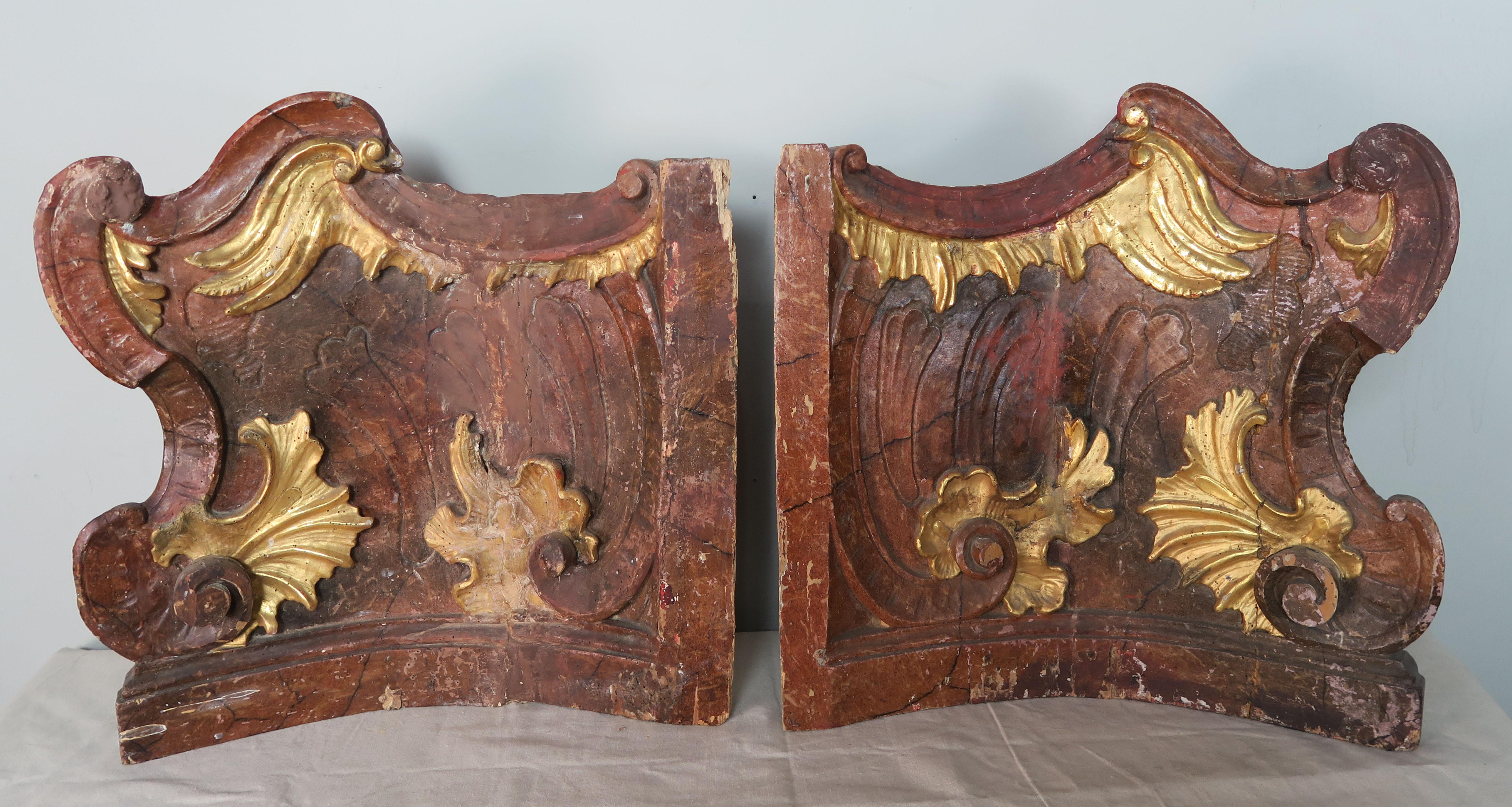19th Century Italian Painted and Parcel-Gilt Architectural Fragments 3