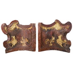 19th Century Italian Painted and Parcel-Gilt Architectural Fragments