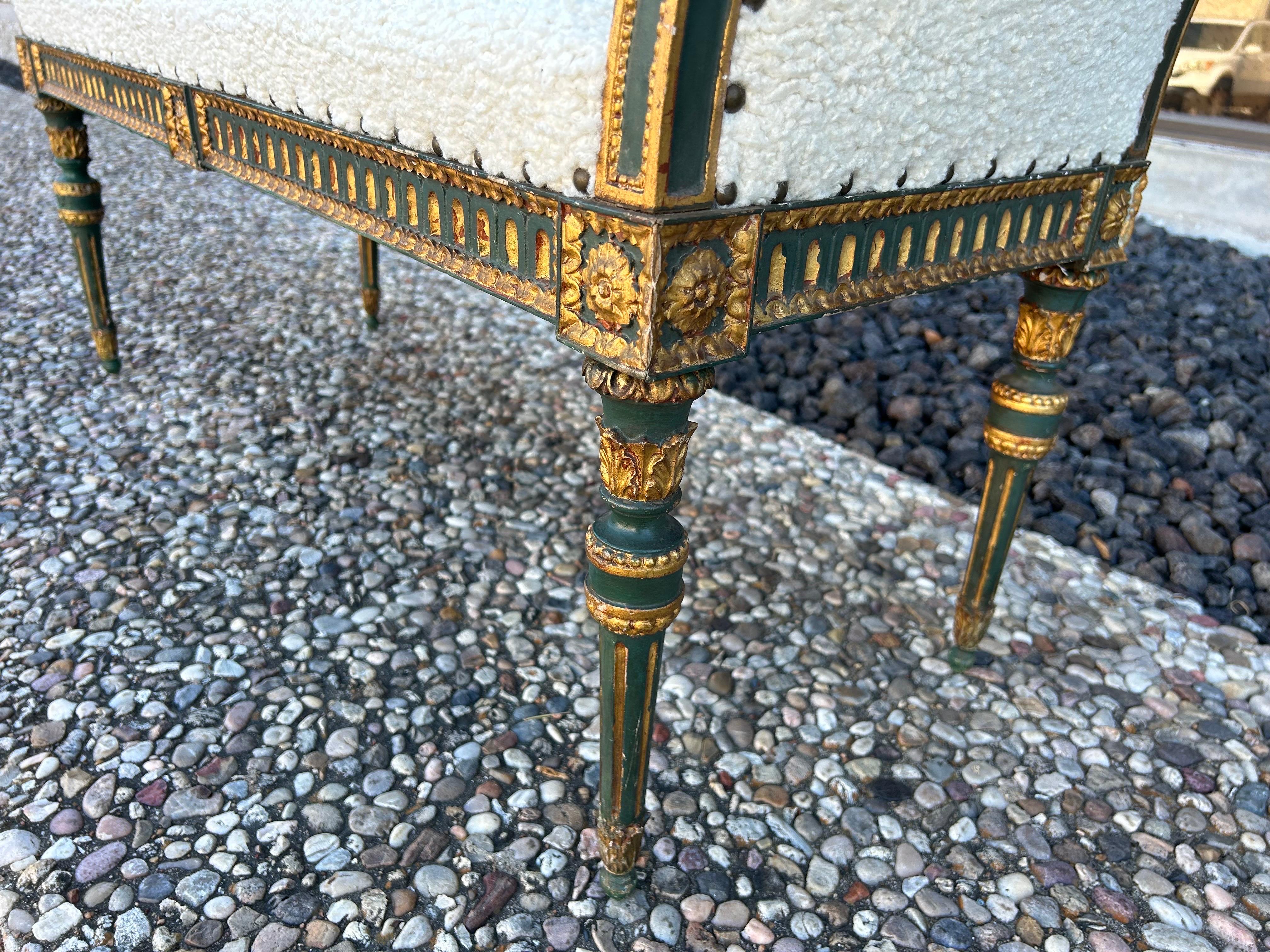 19th Century Italian Painted And Parcel Gilt Bench For Sale 5